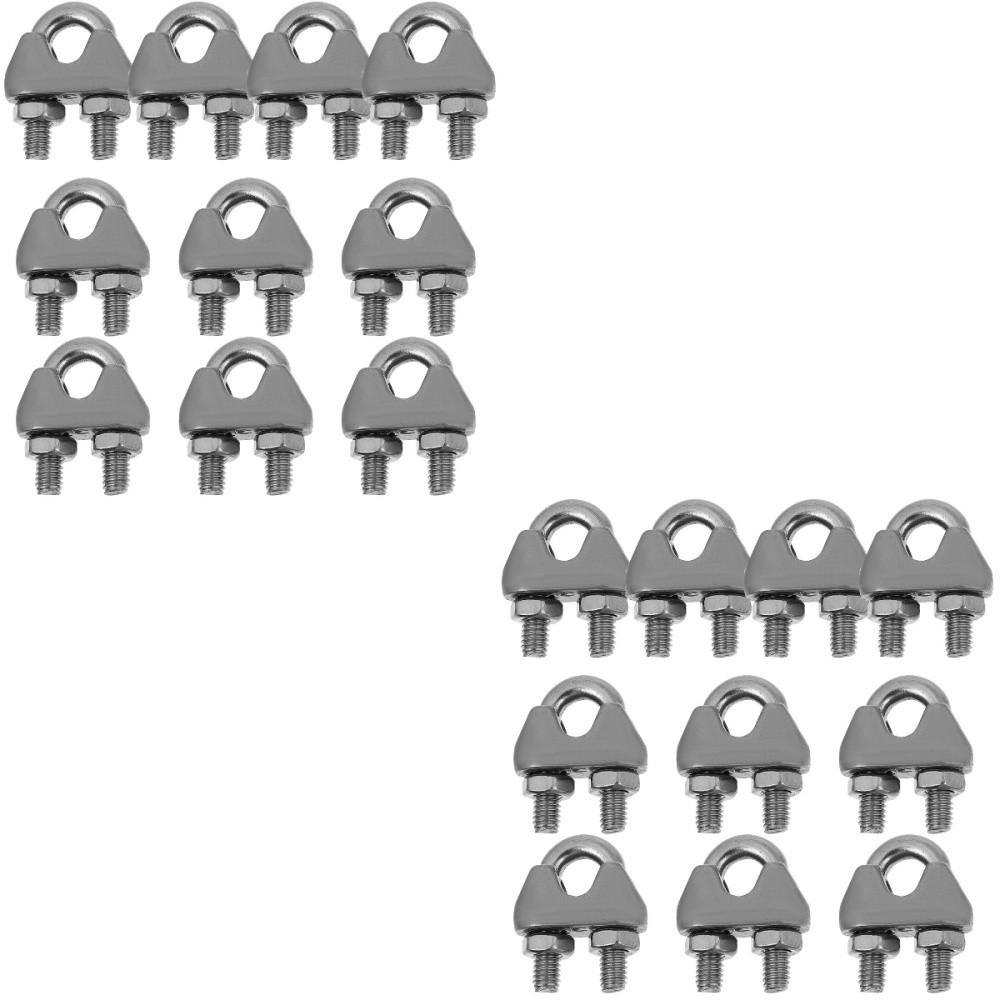 20 Pcs U-Type Steel Wire Rope Clips for Secure Cable Clamping