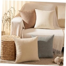 Set of 4 Throw Pillow Covers 24x24 Inch Boho 24" x 24" Pack of 4 Neutral