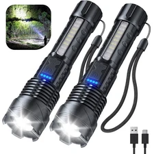 Flashlight High Lumens Rechargeable 2 Pack, 990000 Lumen Super Bright Led Fla...