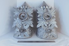 Pair Vintage Mexican Tin Hojalata Architectural Finials 19" and a free gift