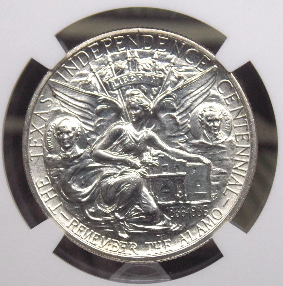 1938 "P" Commemorative *TEXAS* Half Dollar 50c NGC MS64 #036 BU Unc ECC&C, Inc. - Image 2 of 4