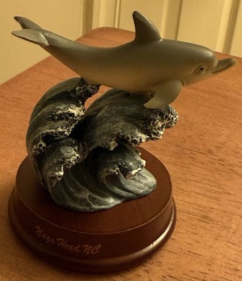 Agiftcorp Dolphin Figurine Decorative On Wooden Base Nags Head North Carolina