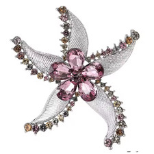 Vintage Starfish Rhinestone Brooch   Ocean Beach Summer Pin Coastal Jewelry Gift