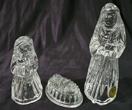 Princess House Crystal Nativity Holy Family Set 3 Pcs #887 Germany Orig Box EUC - Picture 2 of 11