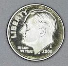 2000-S Proof Silver Roosevelt Dime 90% .900 San Francisco Mint