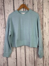 NWT NEW Athleta Seasoft Rib Crewneck Sweatshirt Waterloo Blue Medium High Hip