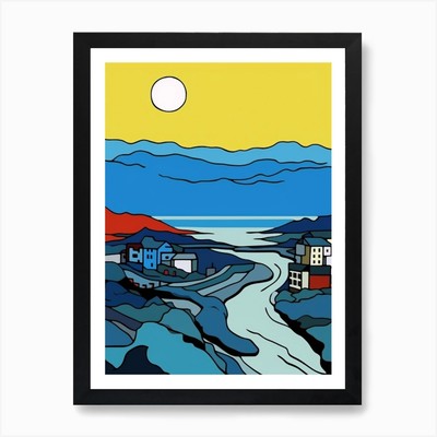 Minimal Design Style Of Reykjavik, Gerahmtes Wandbild Poster Leinwanddruck Bild