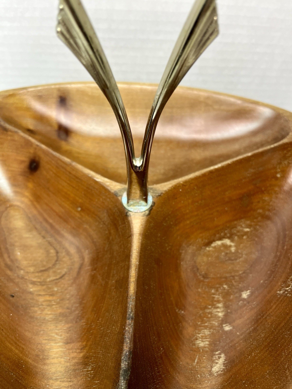 Vintage Rosewood Kromex Solid Wooden Serving Dish with Handle