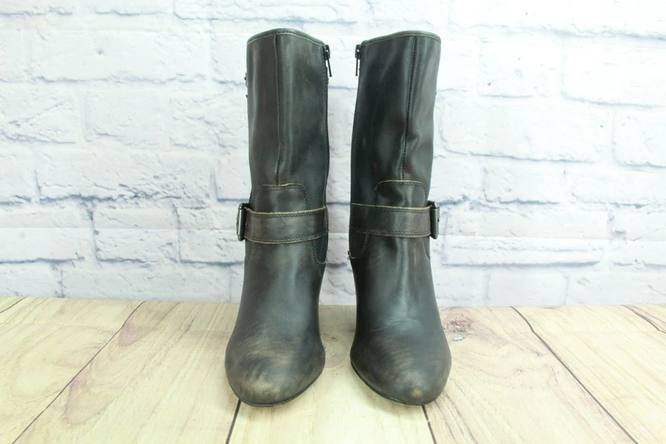 Corso Como черная кожа середины икры Somers мотоциклетные ботинки стороны молнии размер 7 M - Изображение 4 из 4