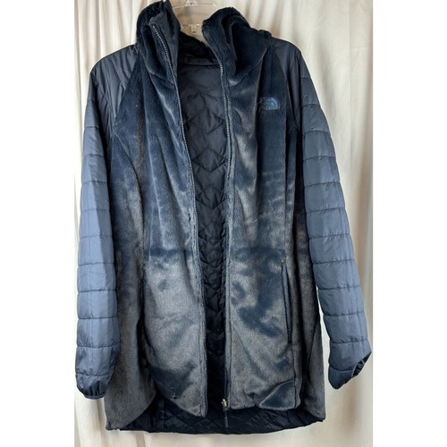The North Face Reversible Hooded Faux Fur Lined Coat, Blue XL cold weather 67-26 - Picture 3 of 16