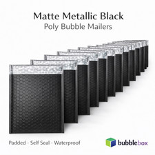 Matte Metallic Black Poly Bubble Mailers 2 8.5x12 Padded 25 50 100 200