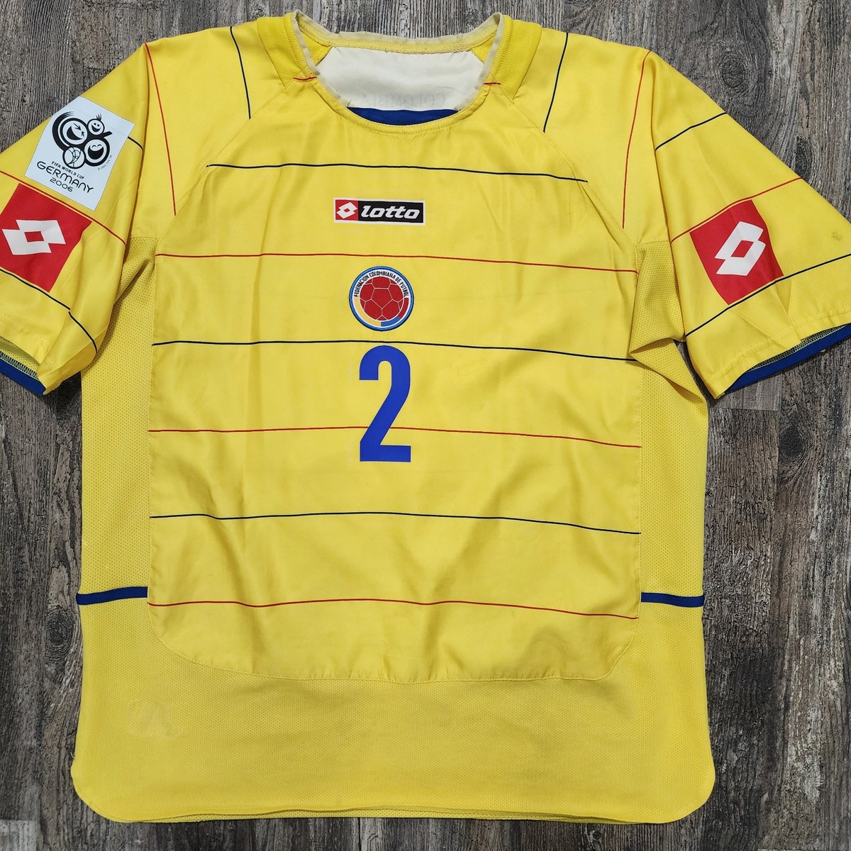 2005 Lotto Colombia Home Soccer Jersey Ivan Ramiro Cordoba Men XL