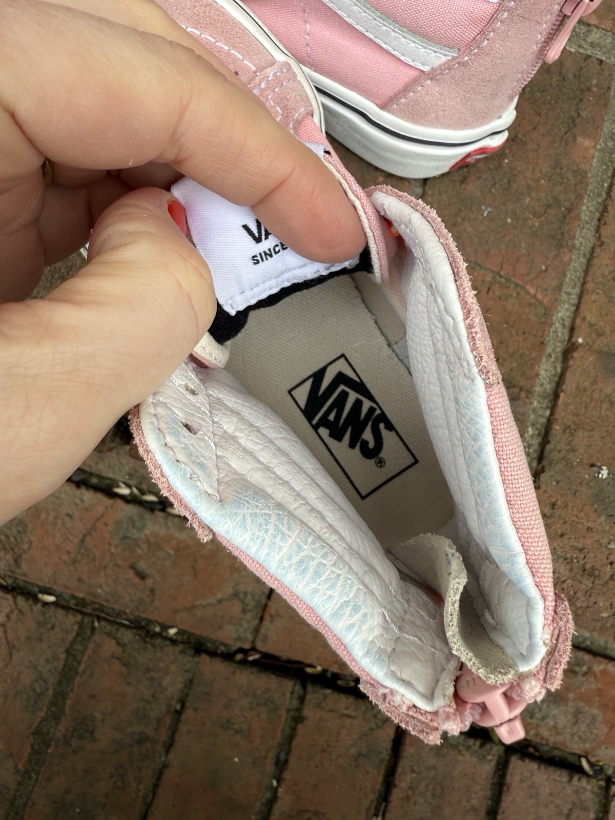 Vans Toddler Sk8-Hi Pink Zip Sneaker Shoes Size 10.5C kids toddler girls Rainbow thumbnail 7