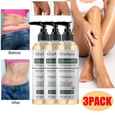 3PACK 100ml Collagen Firming Body Oil Deeply Hydrating Nourishing All Skin Types