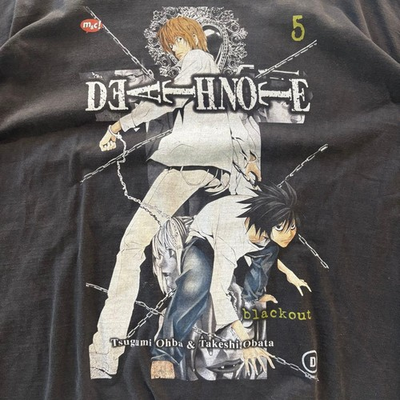 #ad Death Note Manga Cover T Shirt Black Cotton Euro Rare Anime 00s Vintage M $369.17