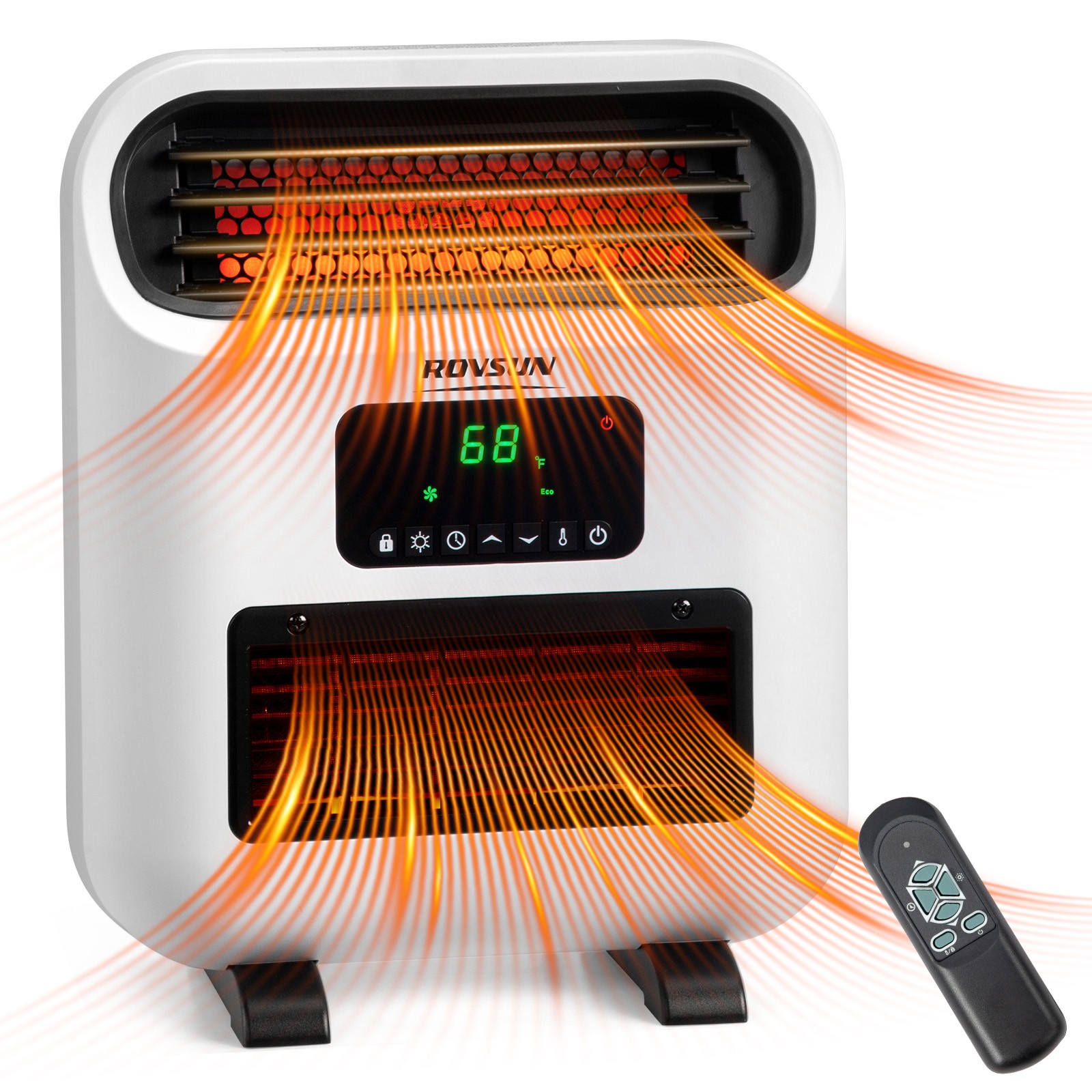 1500W Wall and Floor Mount Electric Space Heater with Remote Control, Timer