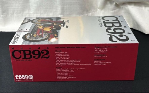 Complete Ebbro Honda Cb92 1/10 Scale Model Precision Collectible Die-Cast - Picture 5 of 10