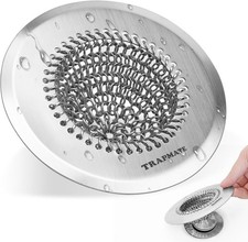 TRAPMATE Shower Drain Hair Catcher, 4.4" Easy Clean Bathtub Silver