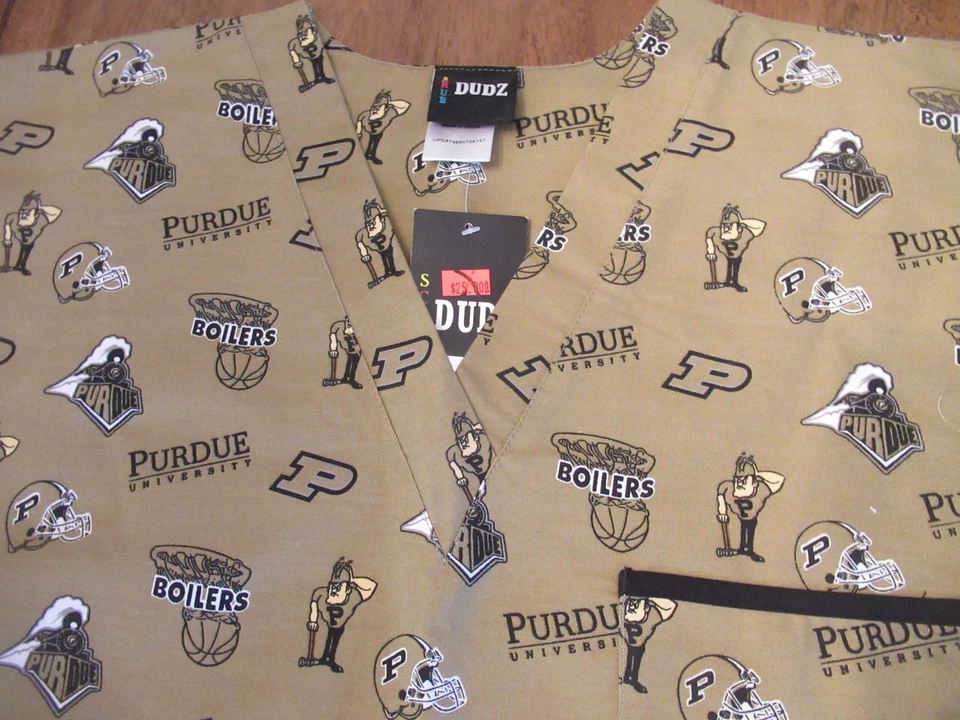 Scrub Dudz Top Purdue College University Size M Medical Uniform Free US Shipping - Image 2 of 4