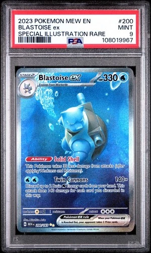 Blastoise EX 201/198 PSA 9 Mint 2023 Pokemon MEW 151  Holo Card Pokemon SIR