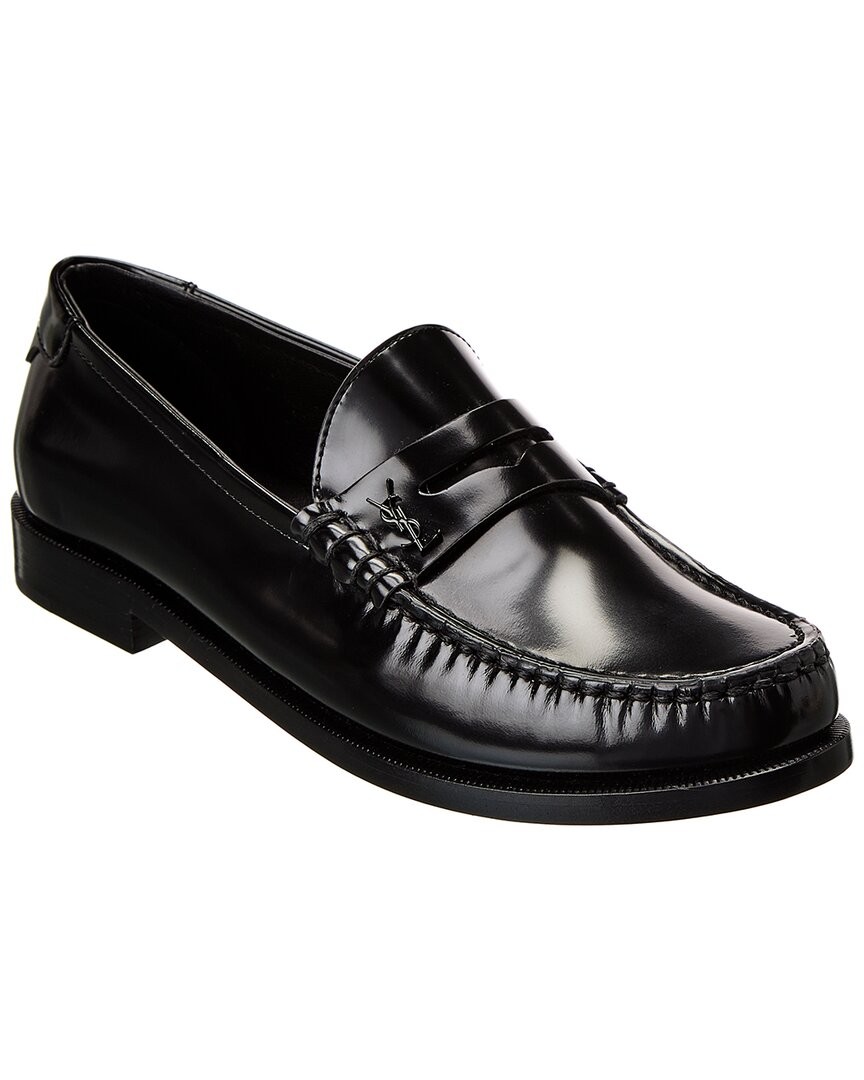 Saint Laurent Le Loafer 15 Leather Moccasin Women's Black 36.5