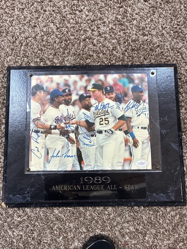 ALL STAR GAME SIGNED PLAQUE JSA BO JACKSON, KIRBY PUCKETT, BOGGS,MCGWIRE,RIPKEN