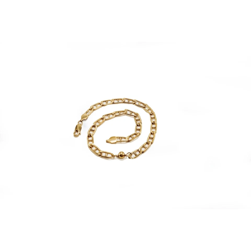 实心链男女通用脚链手链 10 - 11 英寸正品 1/20 - 14K 镀金 — 第 4/4 张图片