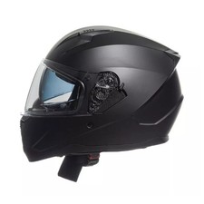 Casco Integrale Nero Opaco Doppia Visiera Lunga/Parasole Omologato Moto Scooter