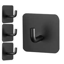 Uimoso Self-Adhesive Wall Hooks for Towels and Coats, 4-Pack Sticky Hangers
