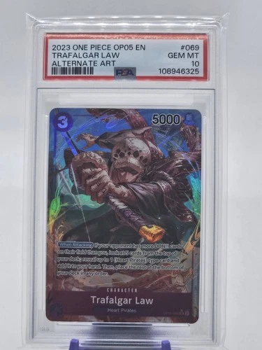 2023 TRAFALGAR LAW OP05-069 SR ONE PIECE AWAKENING OF THE NEW ERA ALT ART PSA 10