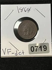 1868 indian head cent Vf Details Tough Date
