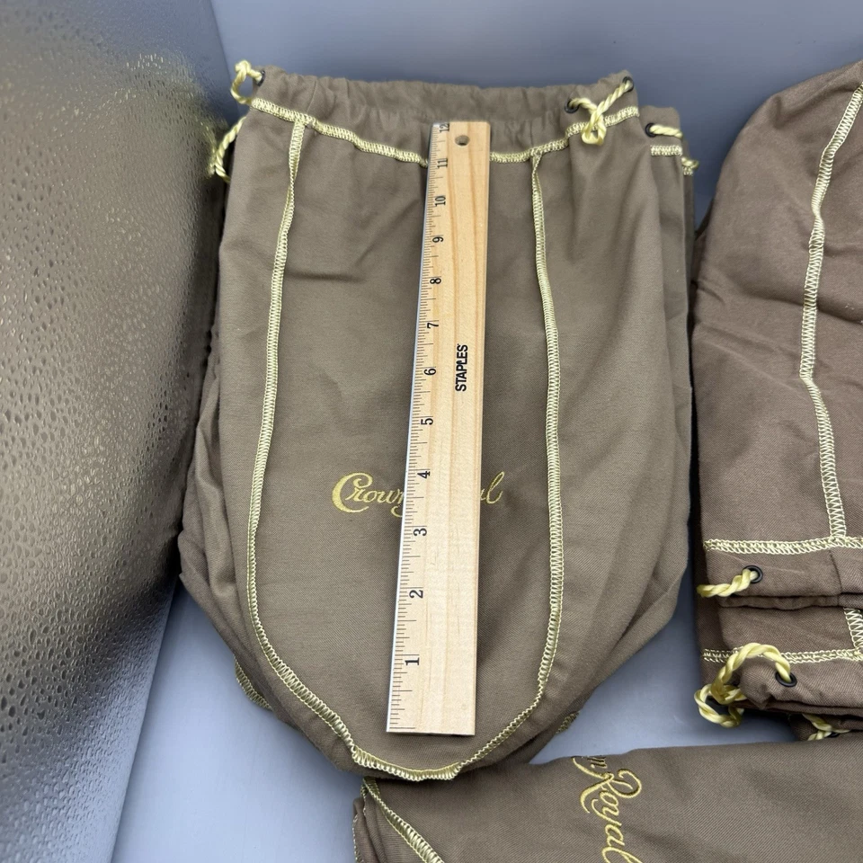 Crown Royale 抽绳袋 棕色 批量 24 件 金色 抽绳 — 第 2/4 张图片