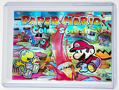 Paper Mario Limited Edition Artist Signed ''Color Splash'' Refractor Card 1/1