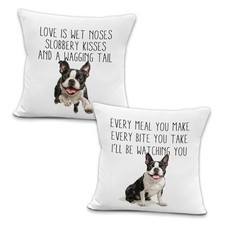 Funny Throw Pillow Covers Gifts for Women, Dog Lovers Gifts Boston Terrier