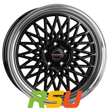 Borbet B black rim polished 7x17" ET25 LK4 100 ML 64 Alufelgen 17 Zoll