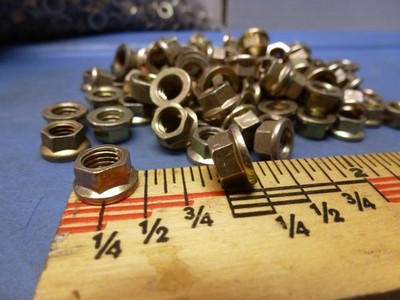 100) MS21042-4 Self-Locking Hex Nuts 1/4''-28 Cadmium Plated Steel Aircraft