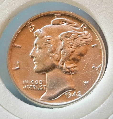 1942-D Mercury Silver Dime AU/BU Includes FREE SHIPPING