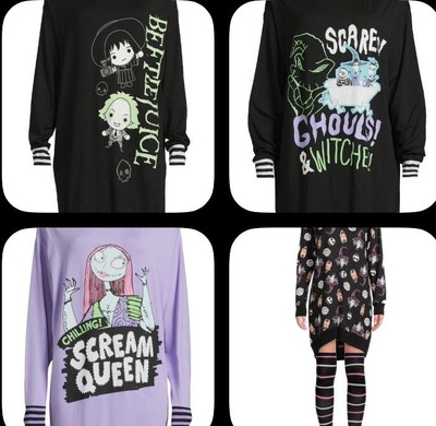 Disney Nightmare Before Christmas or Beetlejuice Women''s Sleepshirt, New