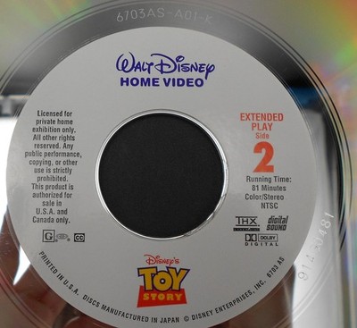 Toy Story LaserDisc 1995 Disney Pixar Animation Family THX Dolby