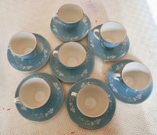 Royal Doulton Reflection TC1008  7 Coffee Cups & Saucers Vintage Fine Bone China