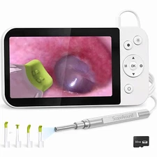 NEW Ear Wax Remover Camera 1080P Ear Endoscope Cleaner Otoscope with 5''Screen