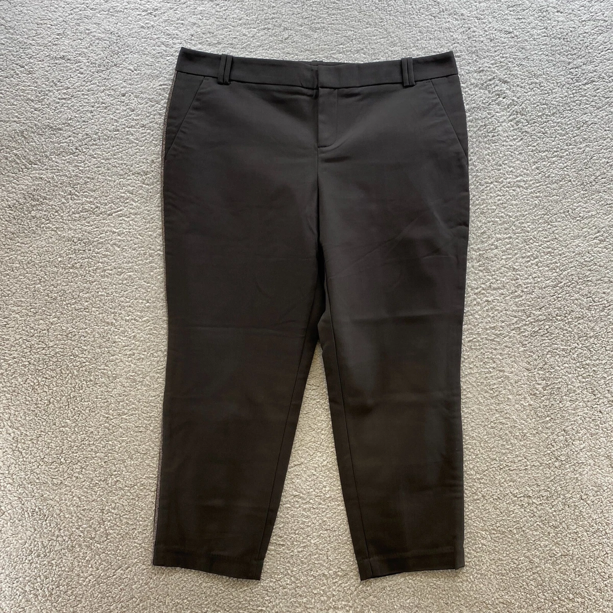 Calvin Klein Dress Pants Womens Size 14 Side Stripe Black Work Pants Mid  Rise