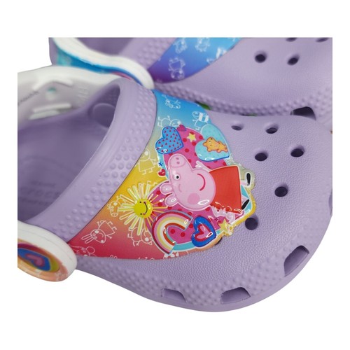 Crocs Peppa Pig Kids Clogs Size C4 Lavender & Multicolor Iconic Comfort - Picture 4 of 10