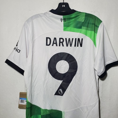 Darwin Nunez Liverpool Jersey Away #9 White Authentic Nike Dri Fit Men's Medium - Picture 15 of 18