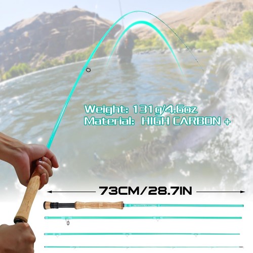 Compact Travel-Friendly 9ft Fly Fishing Rod for Anglers on the Go - IM8 Carbon - Picture 8 of 10