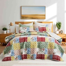 3 PCS Coverlet Set Digital Printing Pattern Bedspread Set All Season