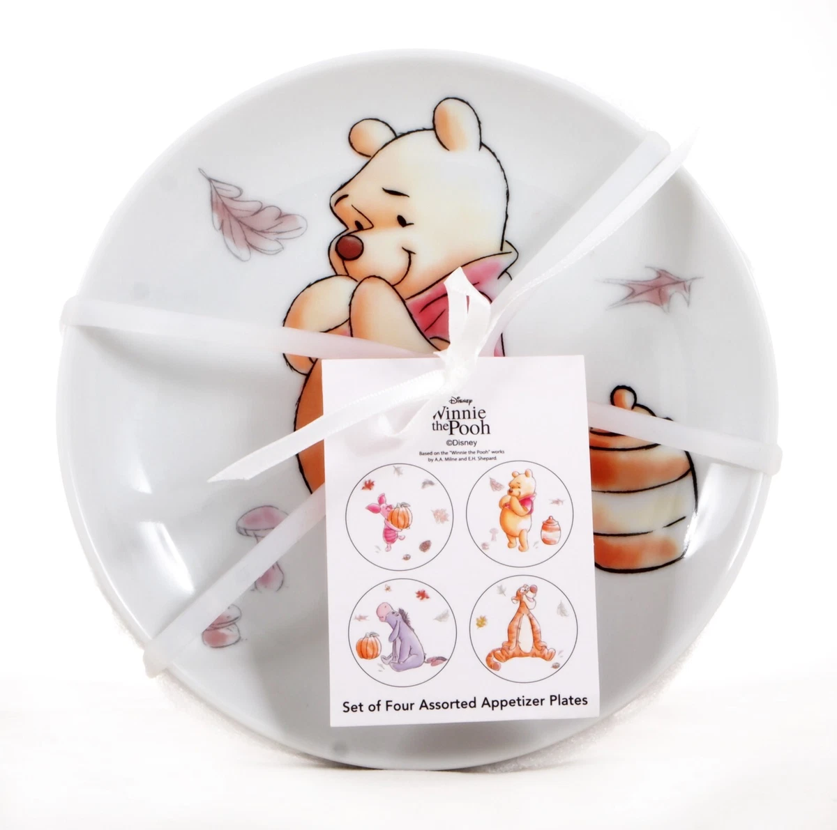 Disney Winnie The Pooh Friends Fall Autumn Pumpkins Appetizer Plates Set of 4