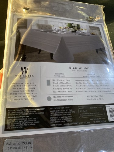 Wamsutta Classic 52" x 70" 100% Cotton Tablecloth Oval or Oblong Stain Resistant - Picture 4 of 6