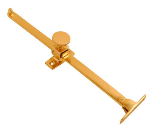 Polished Brass Window Lock Stay 10"/250mm Screw Down Casement Sliding Arm Handle - Afbeelding 1 van 1