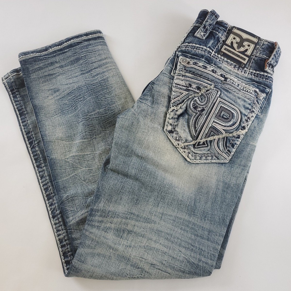 Rock Revival Eithan EQ203 Relaxed Stretch Premium Blue Jeans Mens